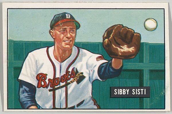 SIbby Sisti, Infield, Boston Braves, from Picture Cards, series 5 (R406-5) issued by Bowman Gum, Issued by Bowman Gum Company, Commercial color lithograph 