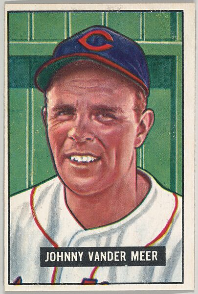 Johnny Vander Meer, Pitcher, Cleveland Indians, from Picture Cards, series 5 (R406-5) issued by Bowman Gum, Issued by Bowman Gum Company, Commercial color lithograph 