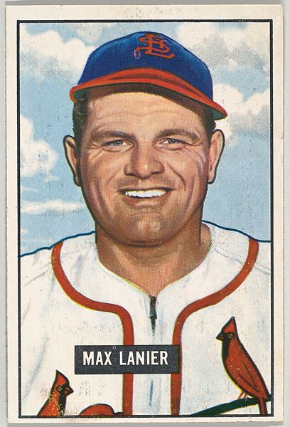 Max Lanier, Pitcher, St. Louis Cardinals, from Picture Cards, series 5 (R406-5) issued by Bowman Gum, Issued by Bowman Gum Company, Commercial color lithograph 