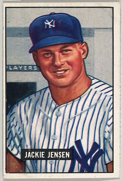 Jackie Jensen, Outfield, New York Yankees, from Picture Cards, series 5 (R406-5) issued by Bowman Gum, Issued by Bowman Gum Company, Commercial color lithograph 