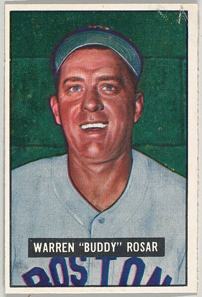 Warren "Buddy" Rosar, Catcher, Boston Red Sox, from Picture Cards, series 5 (R406-5) issued by Bowman Gum, Issued by Bowman Gum Company, Commercial color lithograph 