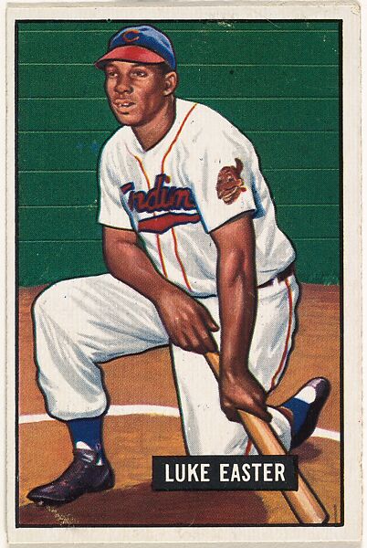Luke Easter, 1st Base, Cleveland Indians, from Picture Cards, series 5 (R406-5) issued by Bowman Gum, Issued by Bowman Gum Company, Commercial color lithograph 