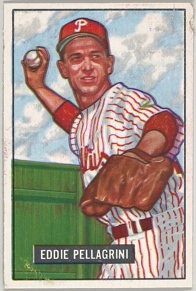 Eddie Pellagrini, Infield, Philadelphia Phillies, from Picture Cards, series 5 (R406-5) issued by Bowman Gum, Issued by Bowman Gum Company, Commercial color lithograph 