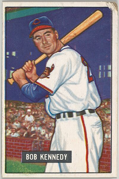 Bob Kennedy, Outfield, Cleveland Indians, from Picture Cards, series 5 (R406-5) issued by Bowman Gum, Issued by Bowman Gum Company, Commercial color lithograph 