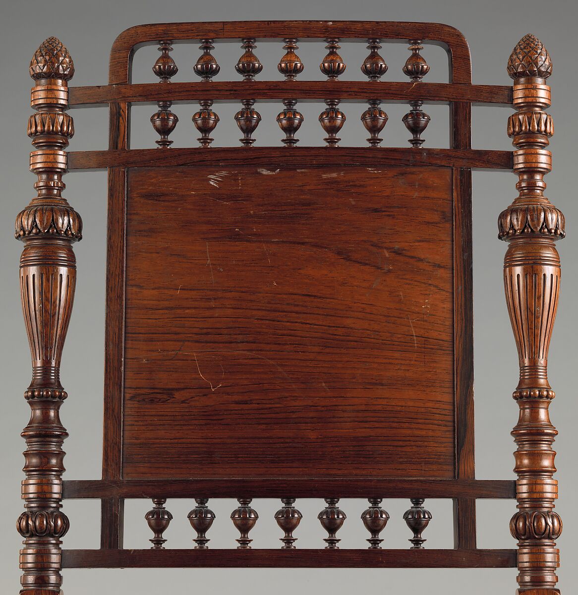 Side chair, Herter Brothers (German, active New York, 1864–1906), Rosewood, brass, mother-of-pearl, and reproduction upholstery, American