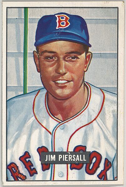 Jim Piersall, Outfield, Boston Red Sox, from Picture Cards, series 5 (R406-5) issued by Bowman Gum, Issued by Bowman Gum Company, Commercial color lithograph 