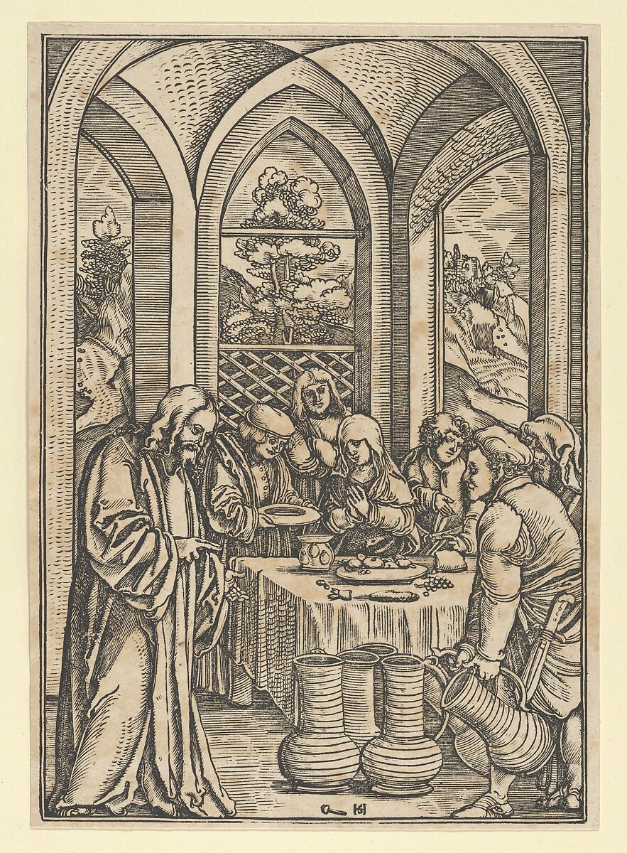 The Wedding at Cana, from The Life of Christ, Hans Schäufelein (German, Nuremberg ca. 1480–ca. 1540 Nördlingen), Woodcut 