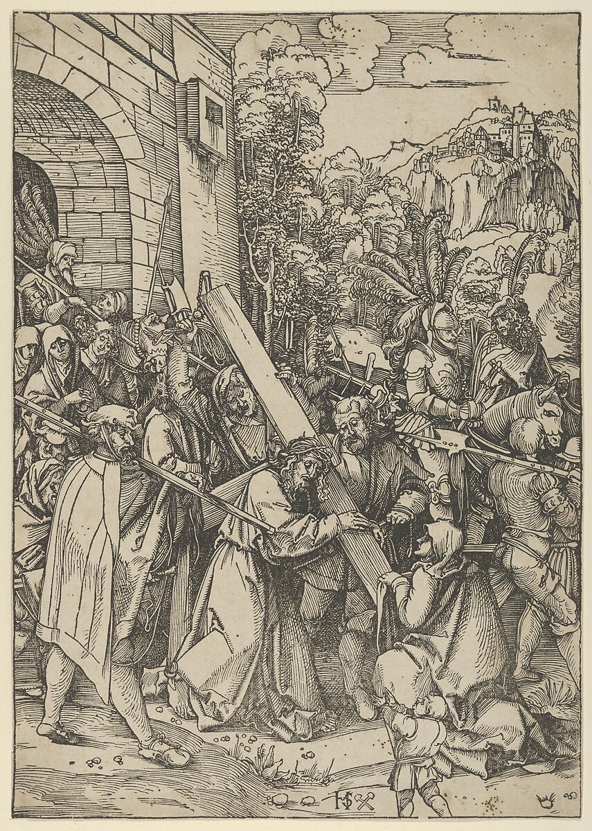 The Carrying of the Cross, Hans Schäufelein (German, Nuremberg ca. 1480–ca. 1540 Nördlingen), Woodcut 