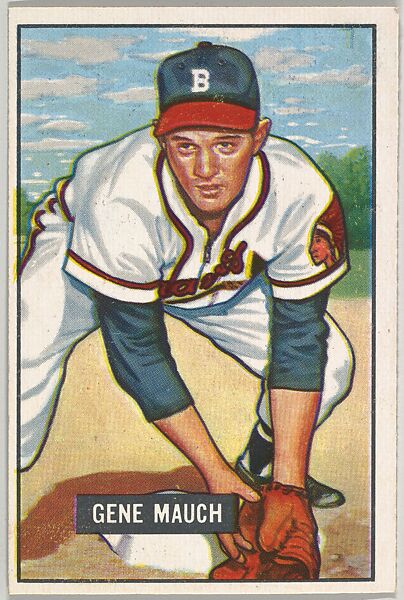 Gene Mauch, Infield, Boston Braves, from Picture Cards, series 5 (R406-5) issued by Bowman Gum, Issued by Bowman Gum Company, Commercial color lithograph 