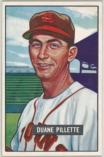 Duane Pillette, Pitcher, St. Louis Browns, from Picture Cards, series 5 (R406-5) issued by Bowman Gum, Issued by Bowman Gum Company, Commercial color lithograph 