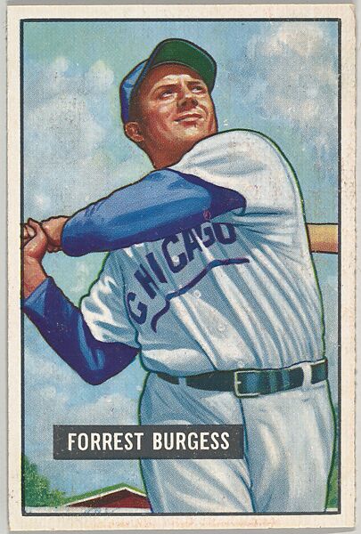 Forrest Burgess, Catcher, Chicago Cubs, from Picture Cards, series 5 (R406-5) issued by Bowman Gum, Issued by Bowman Gum Company, Commercial color lithograph 