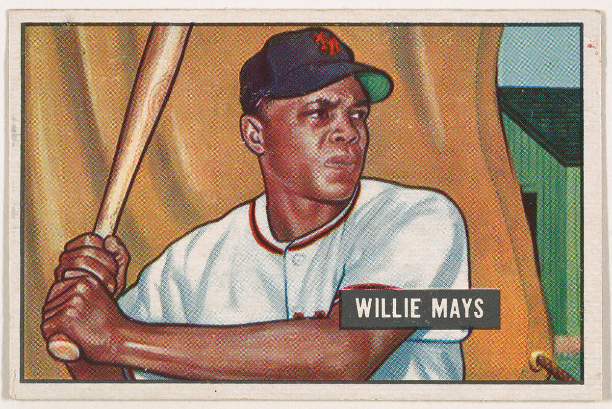 Willie Mays, Outfield, New York Giants, from Picture Cards, series 5 (R406-5) issued by Bowman Gum