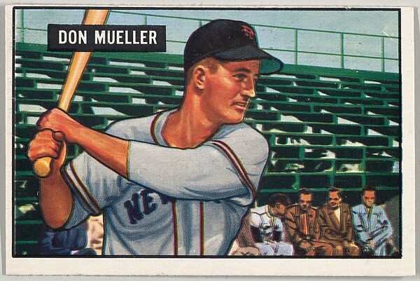 Don Mueller, Outfield-New York Giants, from Picture Cards, series 5 (R406-5) issued by Bowman Gum, Issued by Bowman Gum Company, Commercial color lithograph 