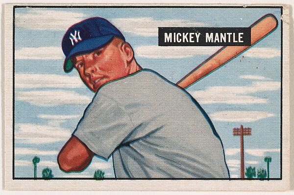 Mickey Mantle, Outfield, New York Yankees, from Picture Cards, series 5 (R406-5) issued by Bowman Gum, Issued by Bowman Gum Company, Commercial color lithograph 
