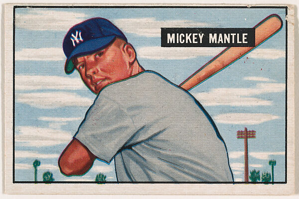 Issued by Bowman Gum Company, Mickey Mantle, Center Fielder, New York  Yankees, from Picture Cards, series 6 (R406-6) issued by Bowman Gum