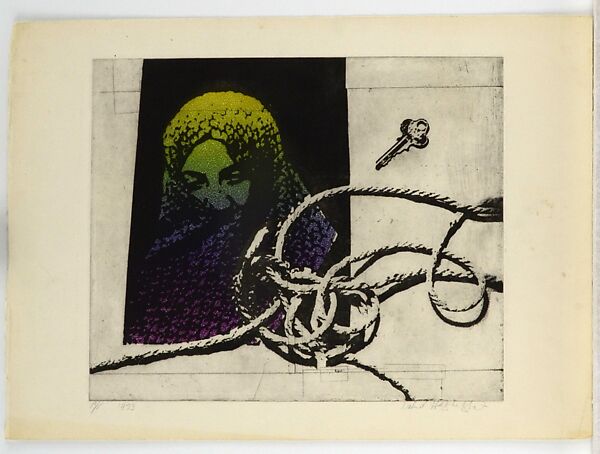 The Key, Nahid Hagigat (Iranian-American, born 1943), Photo etching 