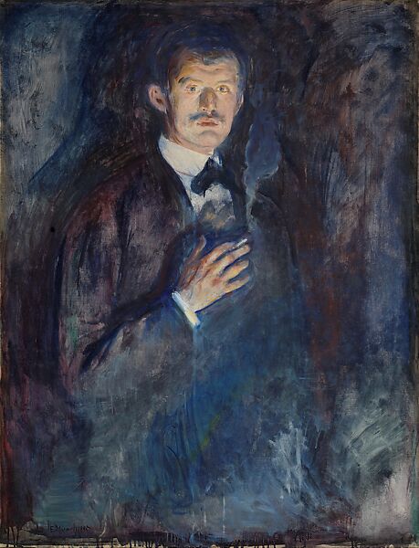 Self Portrait with Cigarette, Edvard Munch (Norwegian, Løten 1863–1944 Ekely), Oil on canvas 
