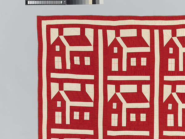 Schoolhouse quilt, Cotton, American