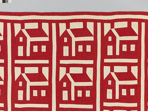 Schoolhouse quilt, Cotton, American