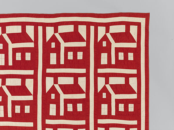 Schoolhouse quilt, Cotton, American