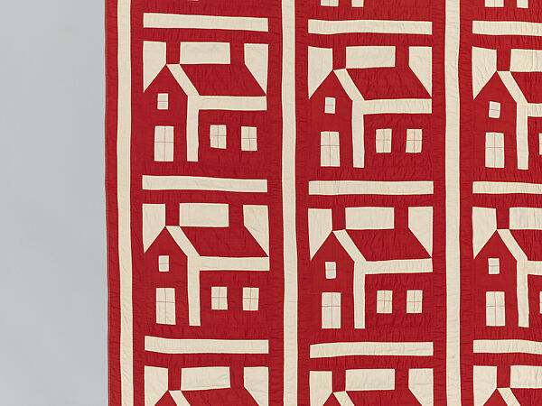 Schoolhouse quilt, Cotton, American