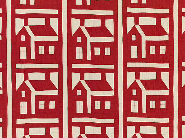 Schoolhouse quilt, Cotton, American