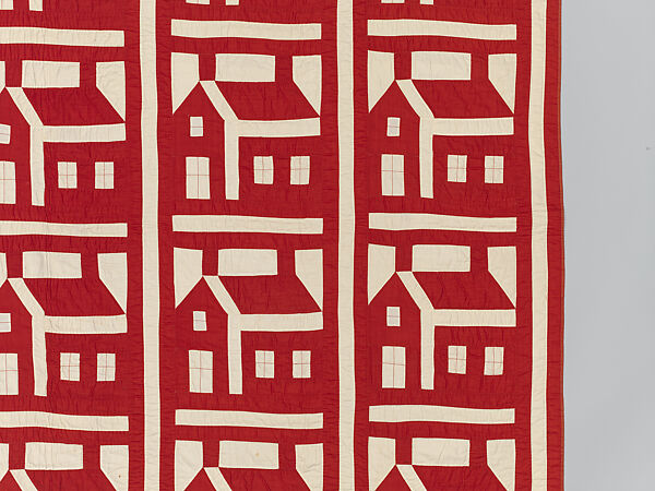 Schoolhouse quilt, Cotton, American