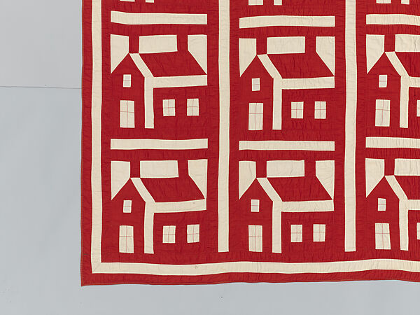 Schoolhouse quilt, Cotton, American