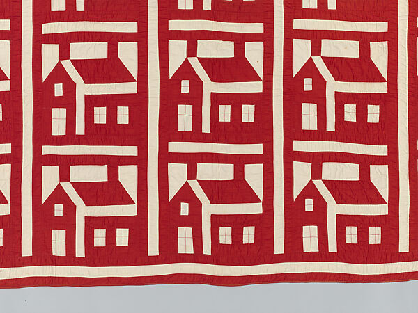 Schoolhouse quilt, Cotton, American