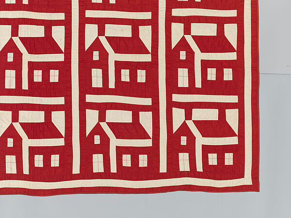 Schoolhouse quilt, Cotton, American