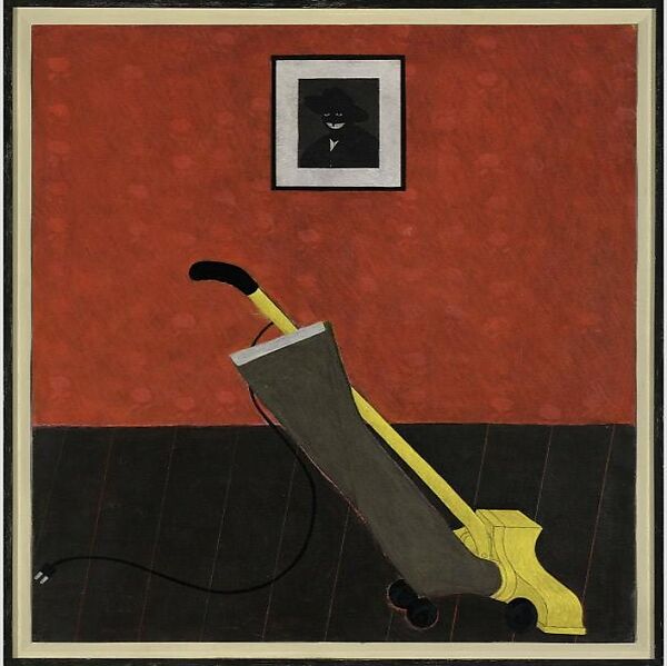 Portrait of the Artist & a Vacuum, Kerry James Marshall (American, born Birmingham, Alabama, 1955), Acrylic on paper 