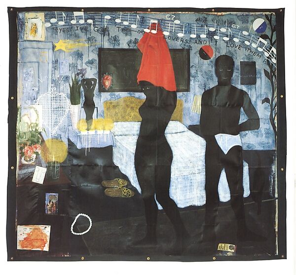 Could This Be Love, Kerry James Marshall (American, born Birmingham, Alabama, 1955), Acrylic and collage on canvas 
