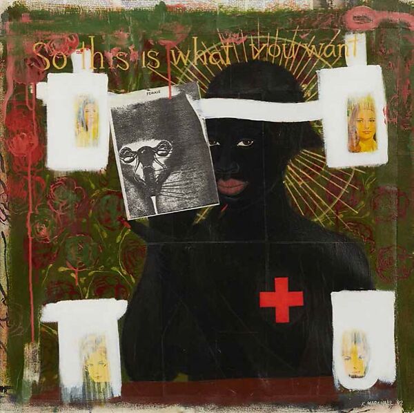 So This Is What You Want?, Kerry James Marshall (American, born Birmingham, Alabama, 1955), Acrylic and collage on canvas 
