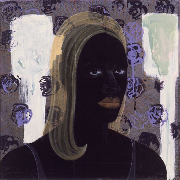 Self-Portrait of the Artist as a Super Model, Kerry James Marshall (American, born Birmingham, Alabama, 1955), Acrylic and collage on board 