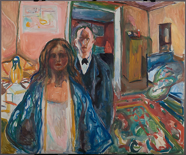 The Artist and his Model, Edvard Munch (Norwegian, Løten 1863–1944 Ekely), Oil on canvas 