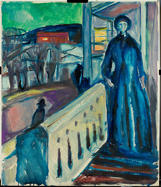 On the Veranda Stairs, Edvard Munch (Norwegian, Løten 1863–1944 Ekely), Oil on canvas 