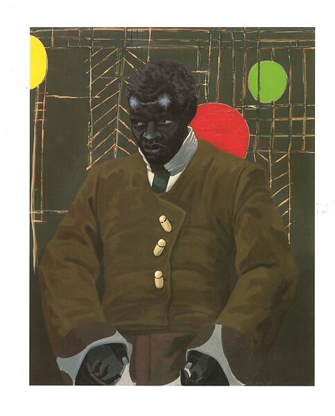 The Actor Hezekiah Washington as Julian Carlton Taliesen Murderer of Frank Lloyd Wright Family, Kerry James Marshall (American, born Birmingham, Alabama, 1955), Acrylic on PVC panel 