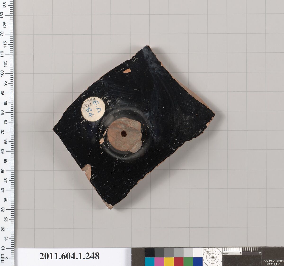 Terracotta fragment of a kylix (drinking cup), Terracotta, Greek, Attic
