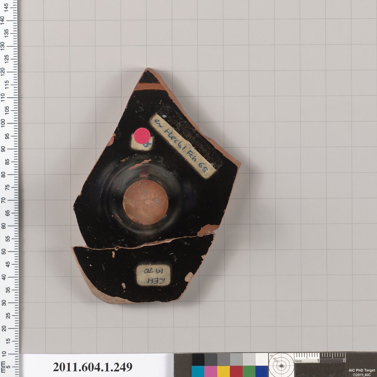 Terracotta fragment of a kylix (drinking cup), Terracotta, Greek, Attic