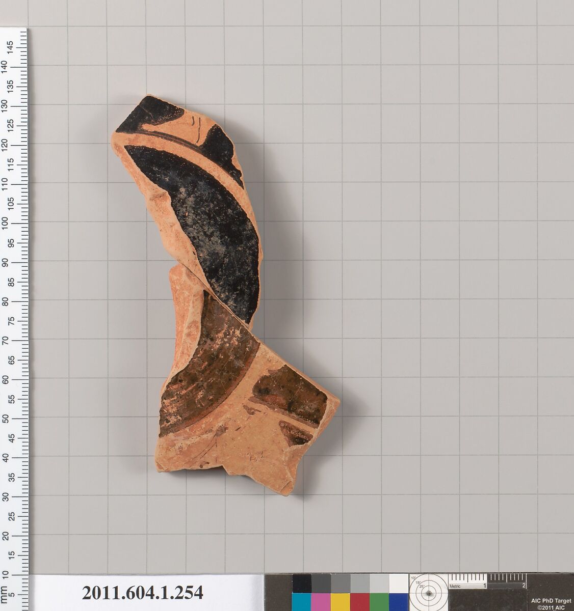 Terracotta fragment of a kylix (drinking cup), Terracotta, Greek, Attic