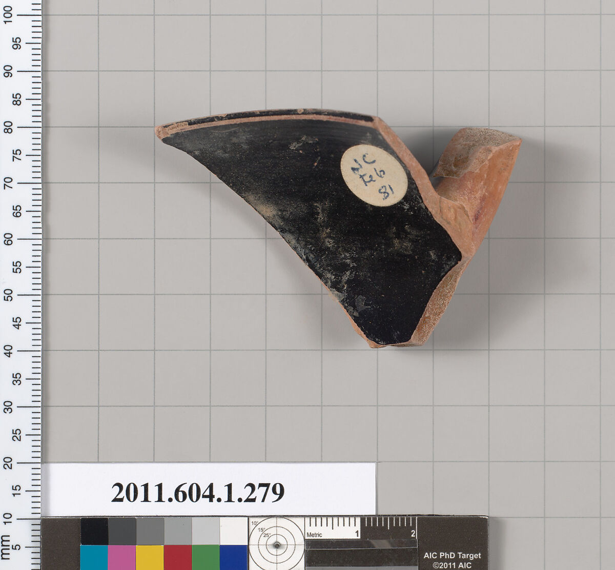 Terracotta rim fragment of a kylix (drinking cup), Terracotta, Greek, Attic
