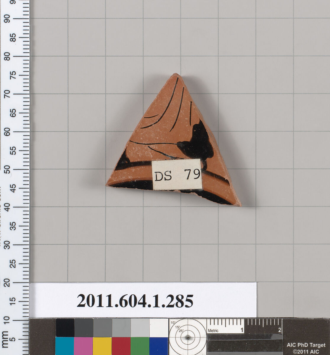 Terracotta fragment of a kylix (drinking cup), Terracotta, Greek, Attic