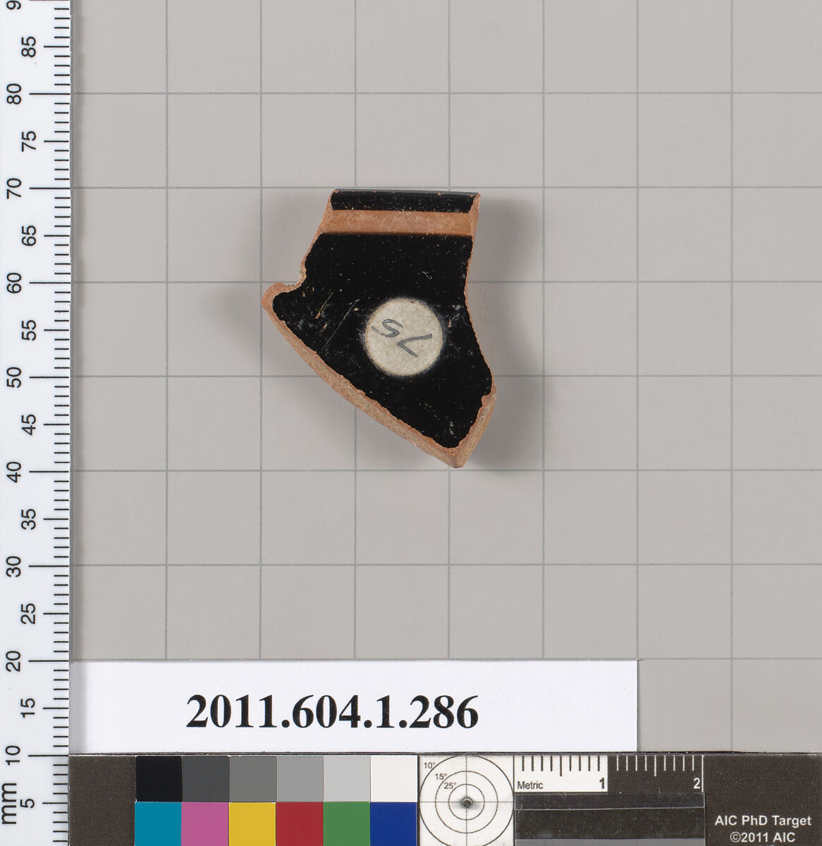 Terracotta rim fragment of a kylix (drinking cup), Terracotta, Greek, Attic