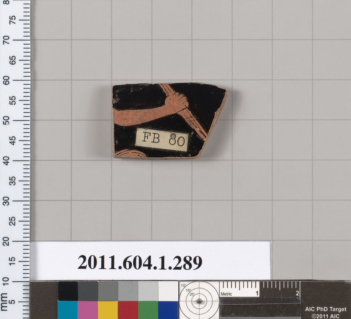 Terracotta fragment of a kylix (drinking cup), Terracotta, Greek, Attic