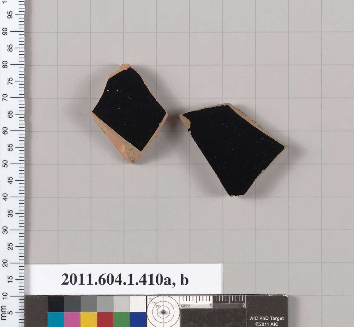 Terracotta fragment of a kylix (drinking cup), Terracotta, Greek, Attic