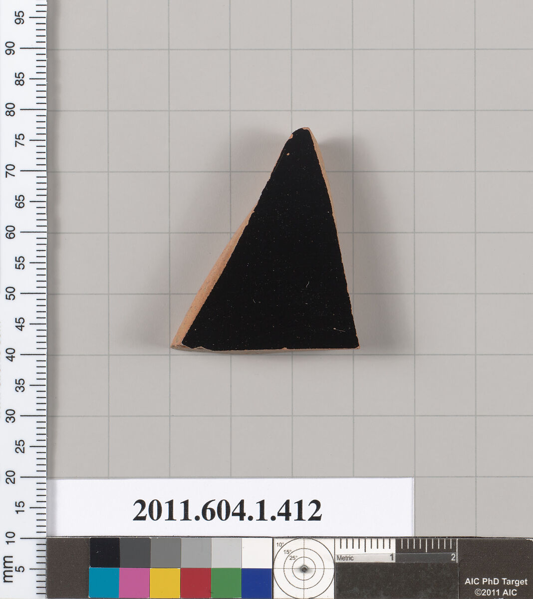 Terracotta fragment of a kylix (drinking cup), Terracotta, Greek, Attic