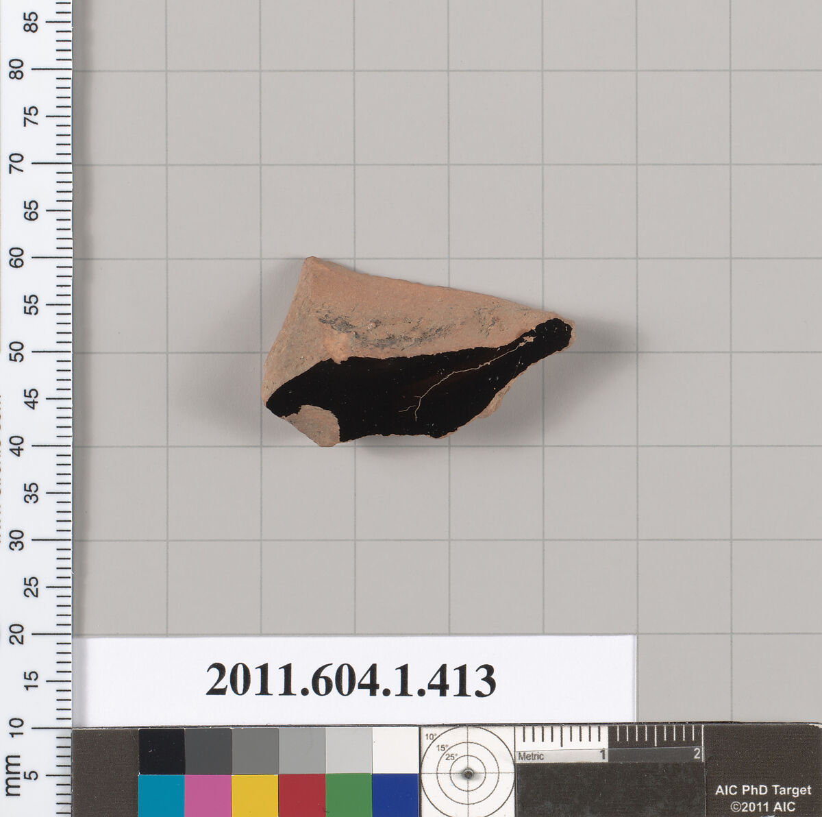 Terracotta fragment of a kylix (drinking cup), Terracotta, Greek, Attic