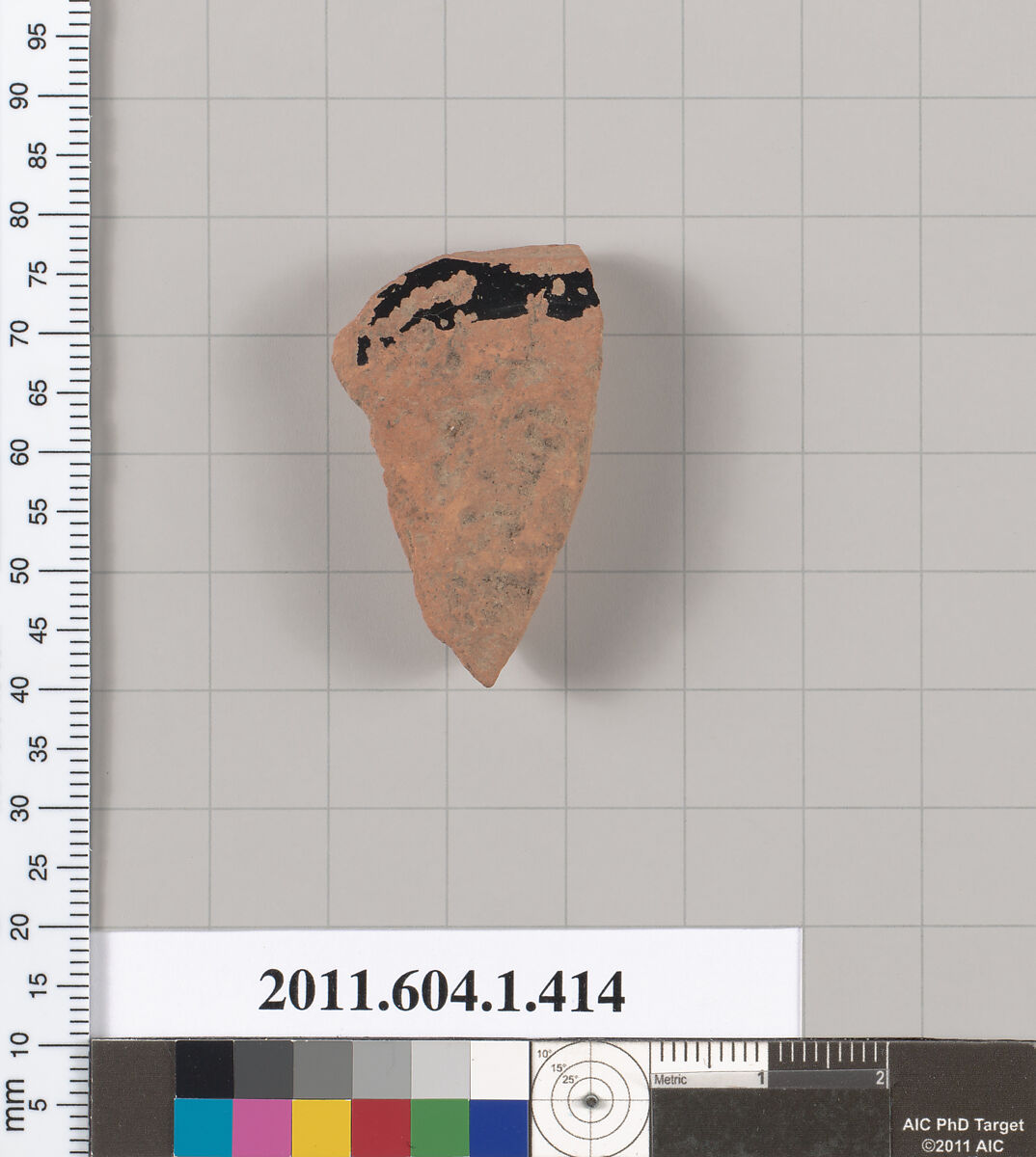 Terracotta fragment of a kylix (drinking cup), Terracotta, Greek, Attic
