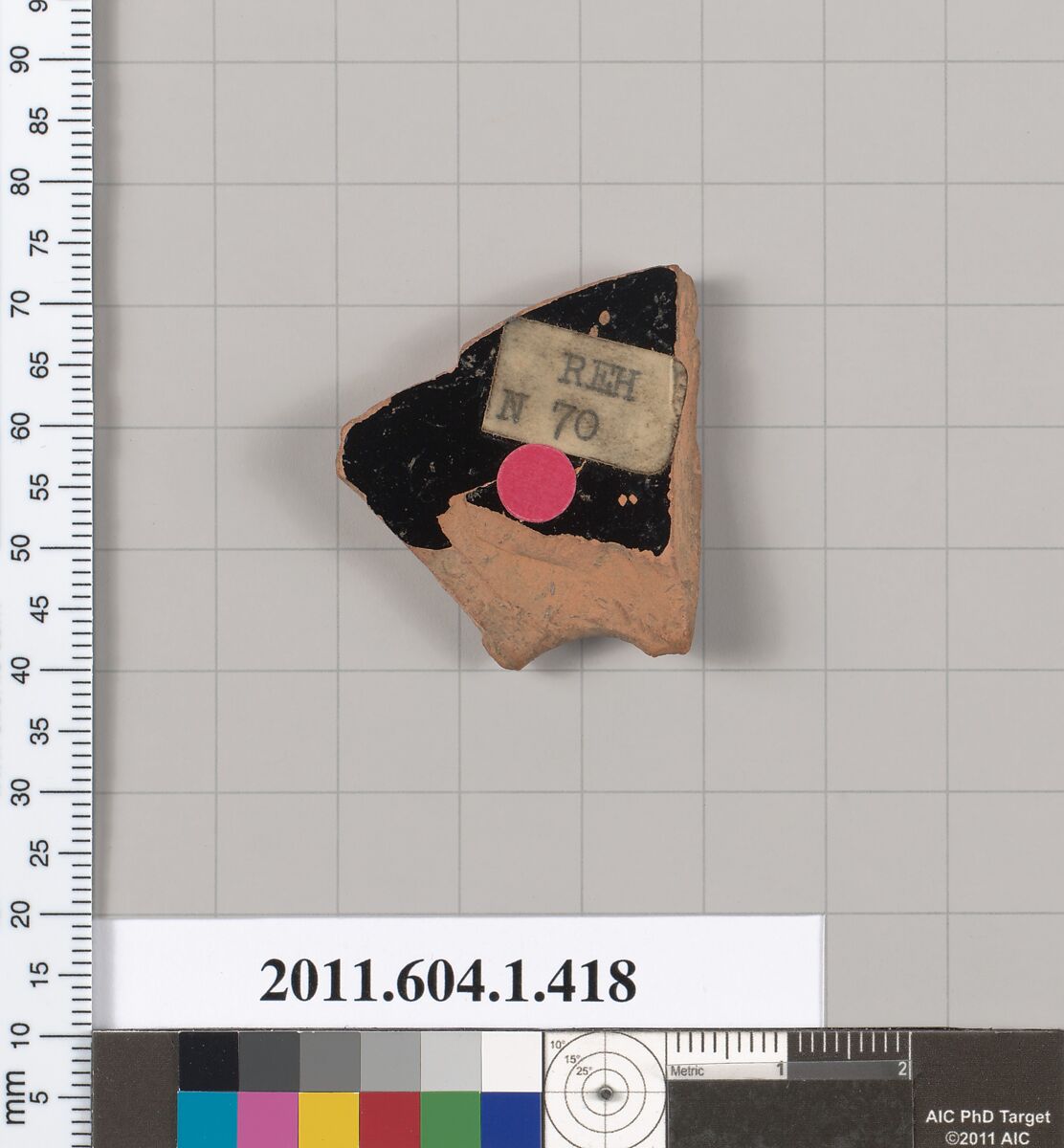 Terracotta fragment of a kylix (drinking cup), Terracotta, Greek, Attic