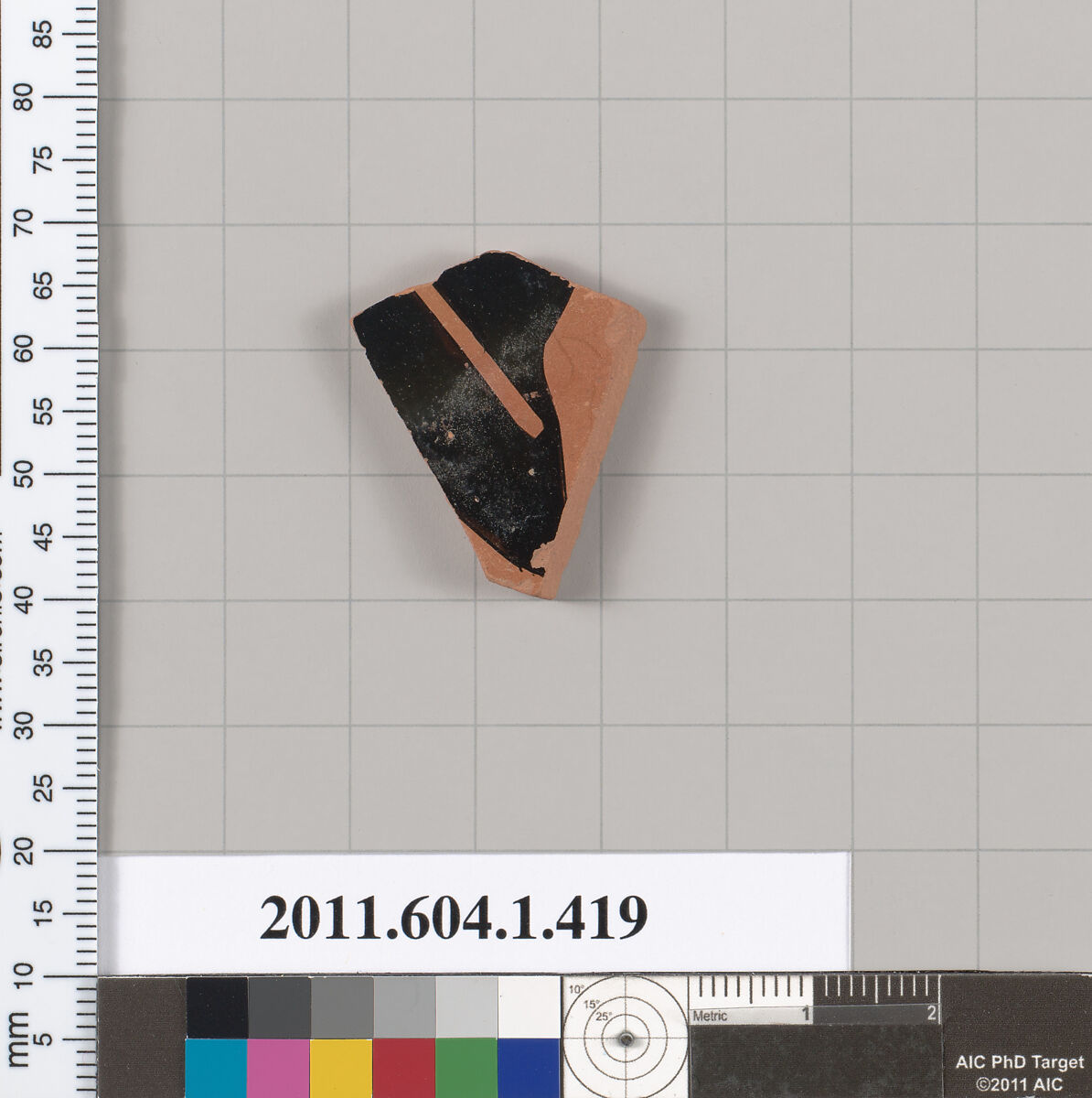 Terracotta fragment of a kylix (drinking cup), Terracotta, Greek, Attic